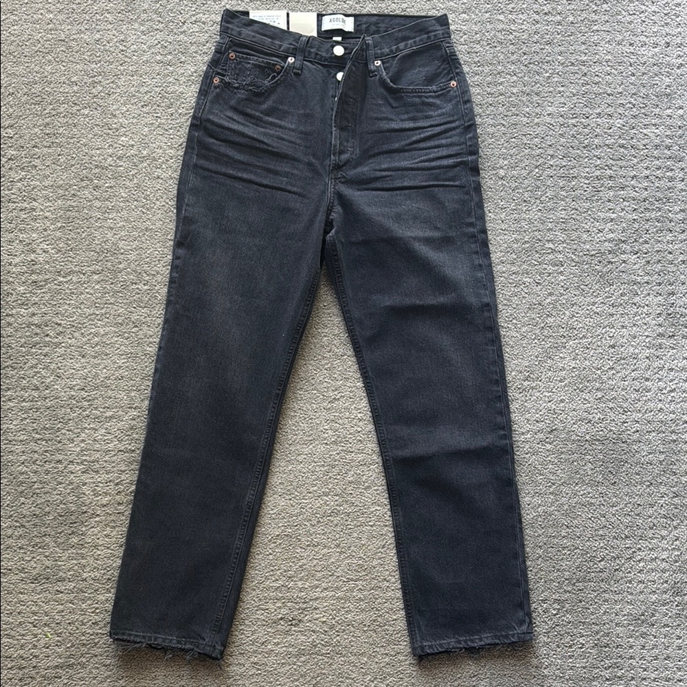 Agolde Black Straight Leg Jeans Classic Fit